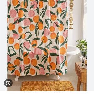 Urban Outfitters Peach and Green Shower Curtain
